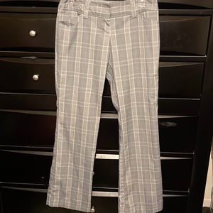 Black with light blue plaid dress pants